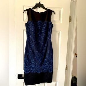 Tadashi Navy and Black Cocktail Dress